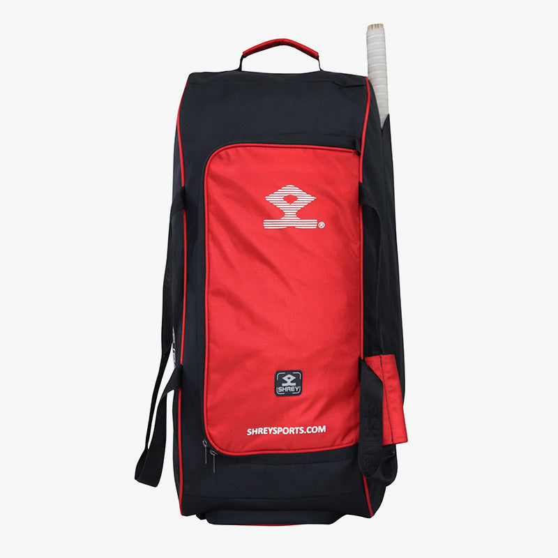 Shrey Ranger Cricket Wheelie Bag - BLACK/RED