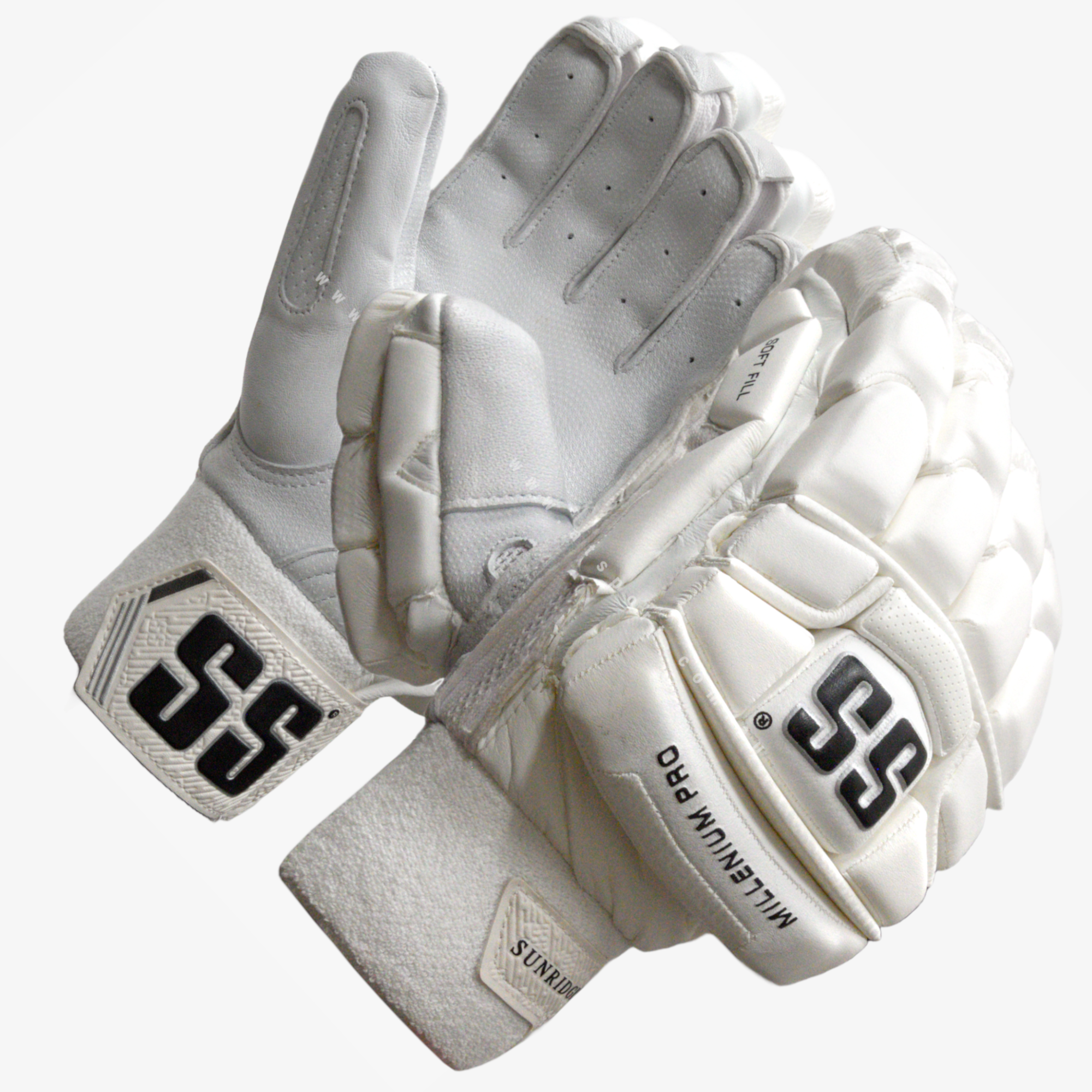 SS Millennium PRO WHITE Cricket Batting Gloves - ADULT