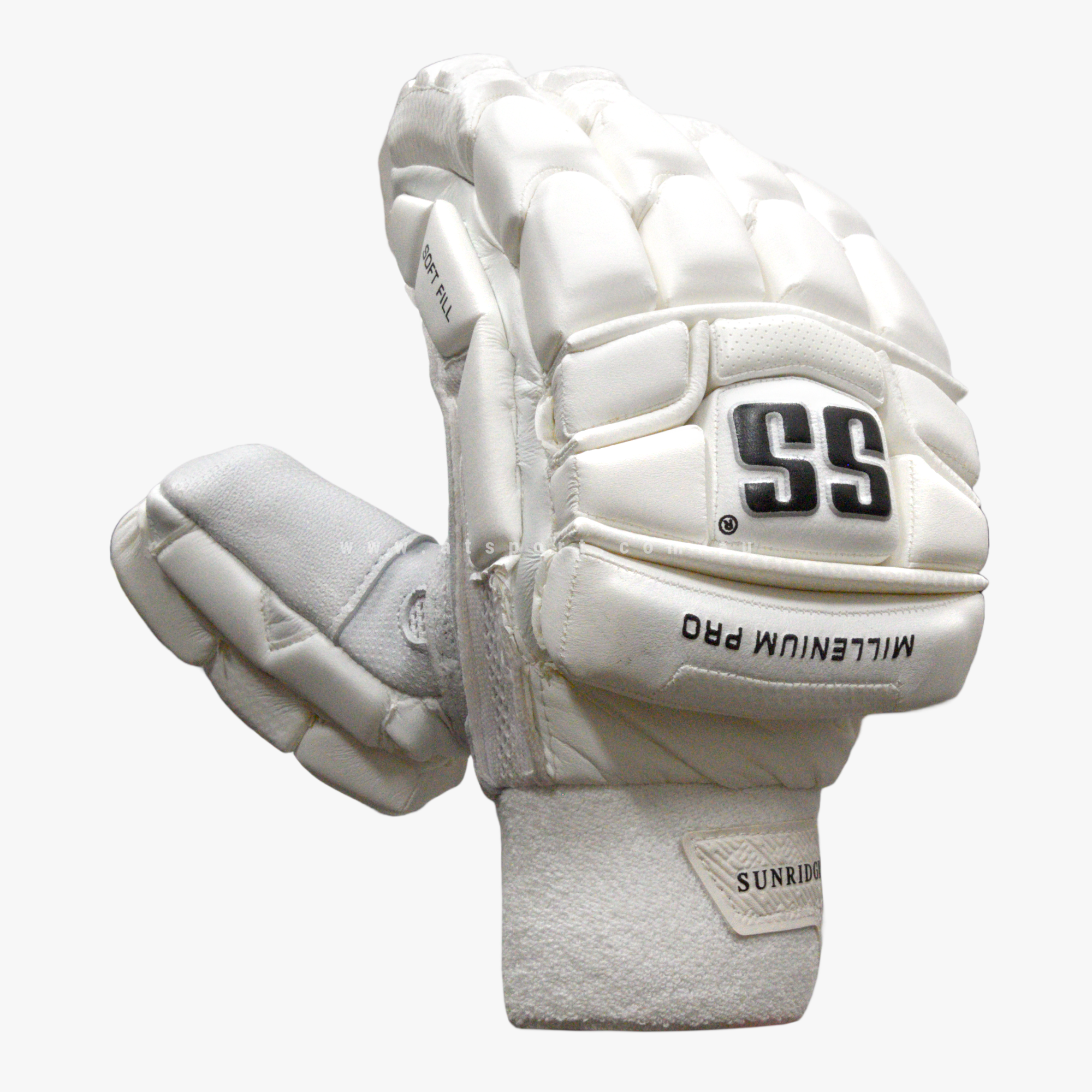 SS Millennium PRO WHITE Cricket Batting Gloves - ADULT