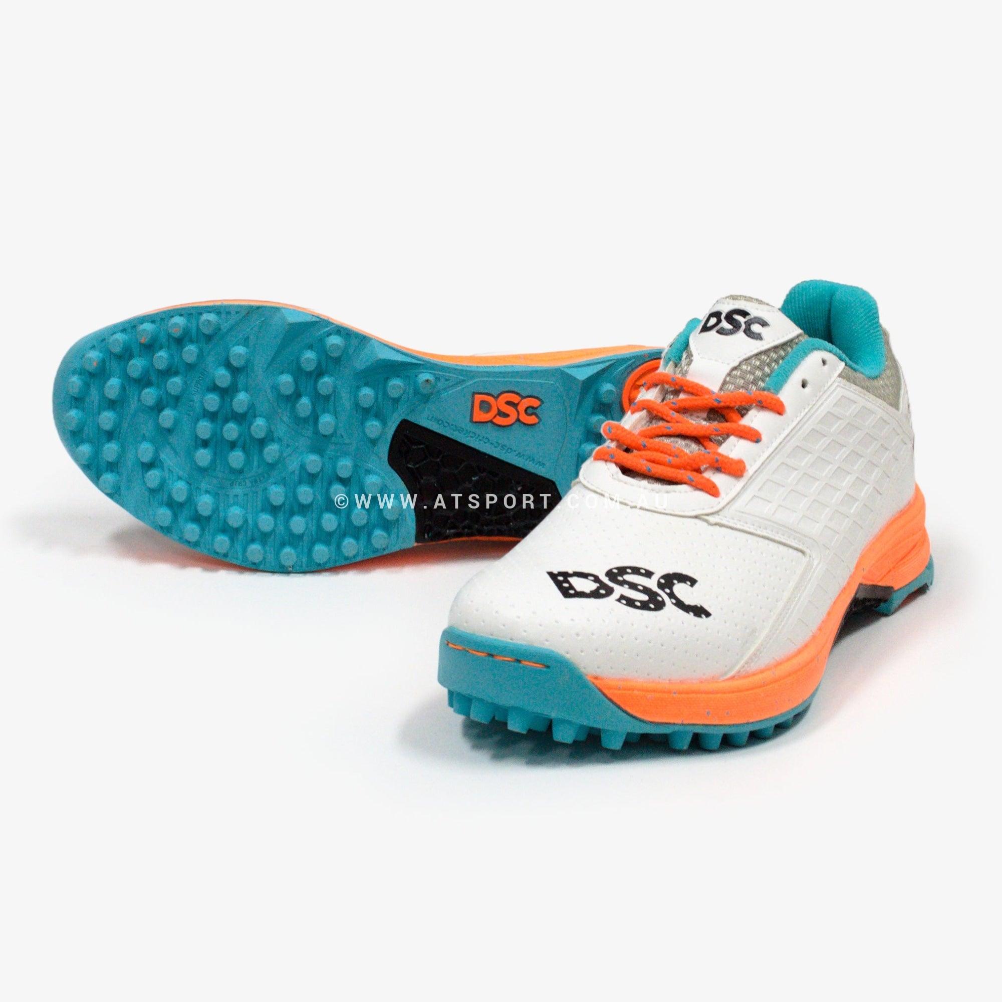 DSC Jaffa 22 Rubber Cricket Shoes - Teal / Orange - AT Sports