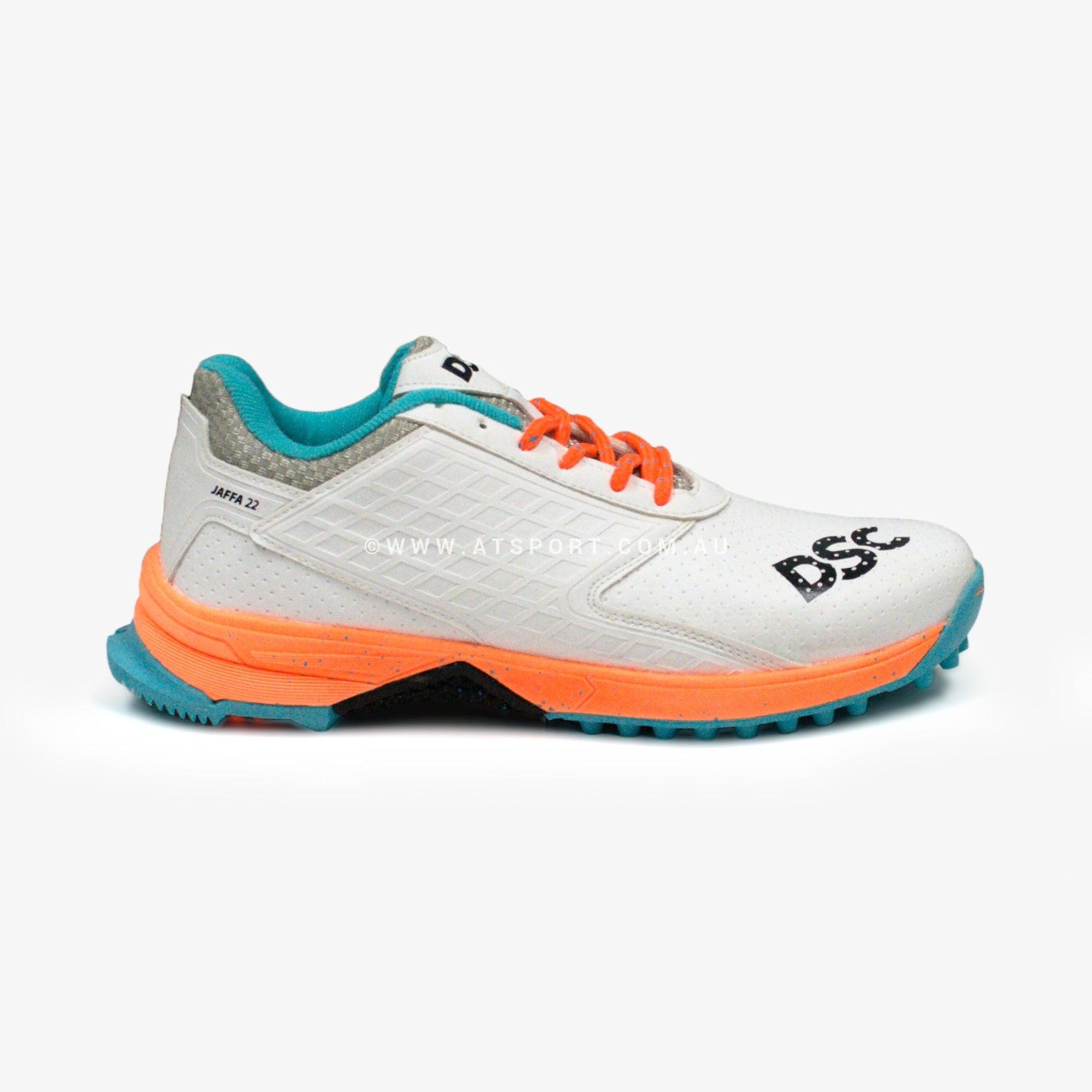 DSC Jaffa 22 Rubber Cricket Shoes - Teal / Orange - AT Sports