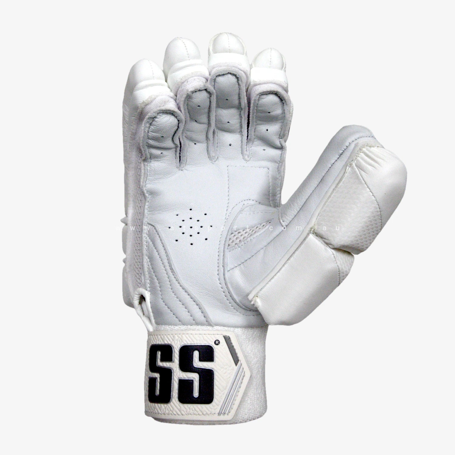SS Super Test WHITE Cricket Batting Gloves - ADULT