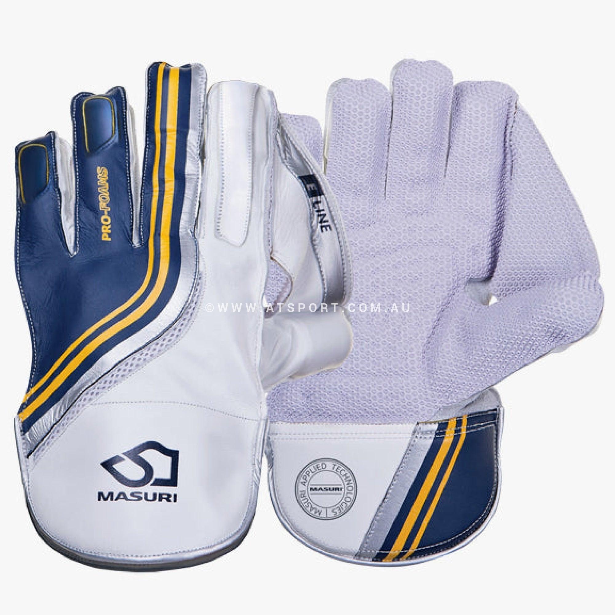 Masuri E LINE WHITE Wicket Keeping Gloves - ADULT - AT Sports